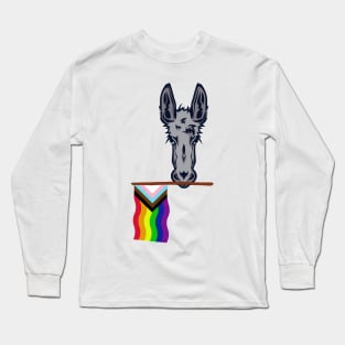 Progressive Pride Democratic Donkey Long Sleeve T-Shirt